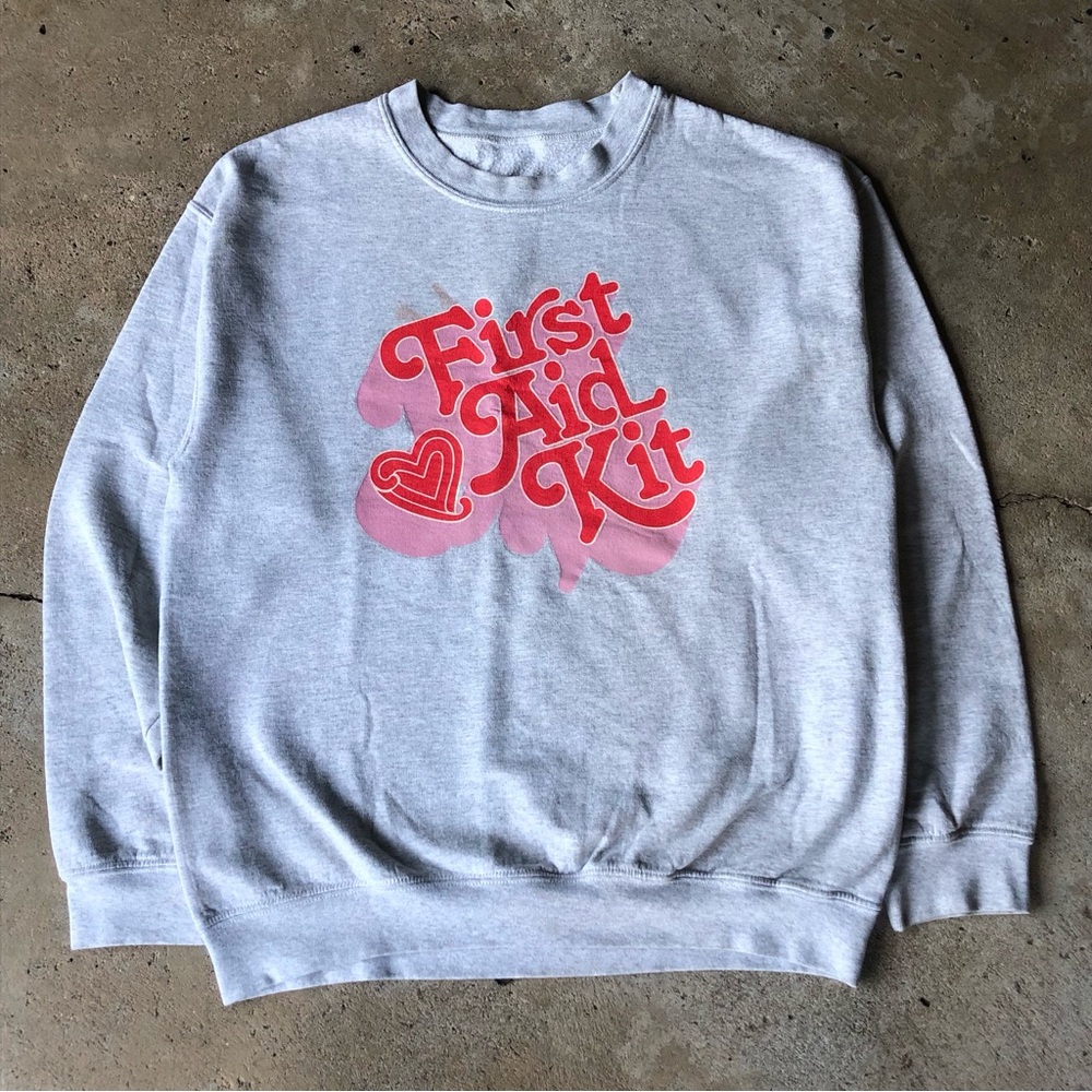 Vintage Y2K First Aid Kit Graphic Crewneck Folk Band Crewneck